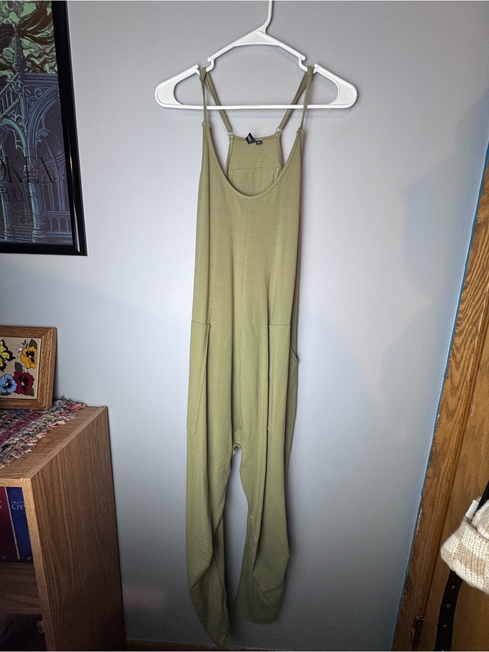 Olive Green Women's Jumpsuit with Pockets